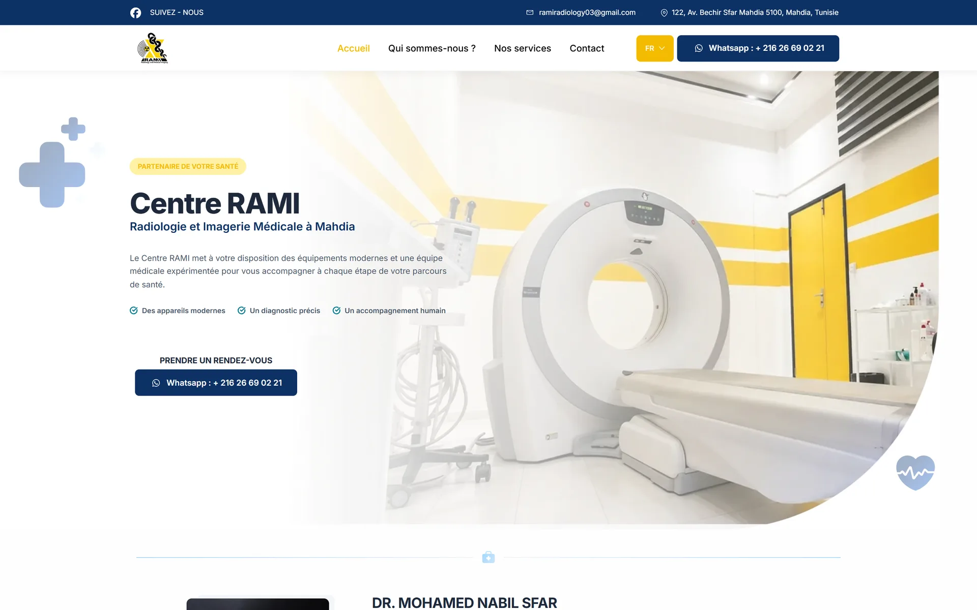 Centre RAMI Radiologie — vue ordinateur